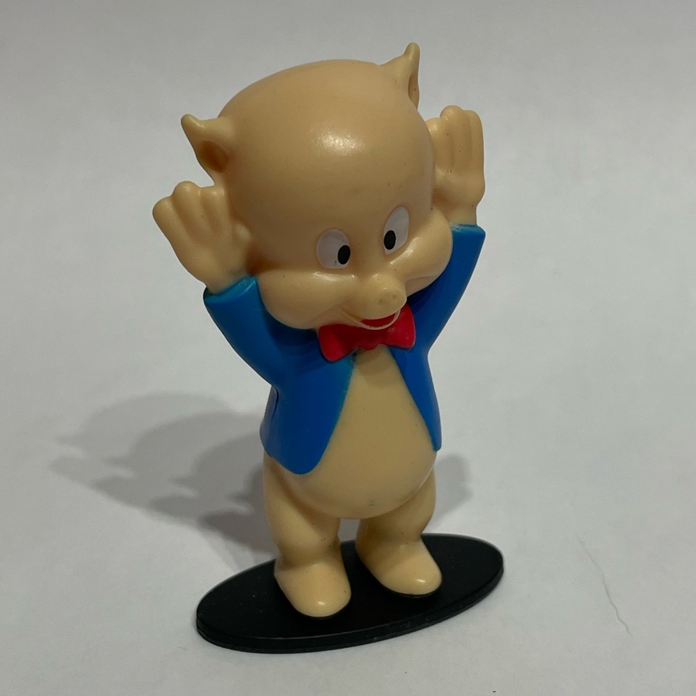 Vintage 3” Porky The Pig Action Figure Toy Looney Tunes Warner Bros Excellent Co